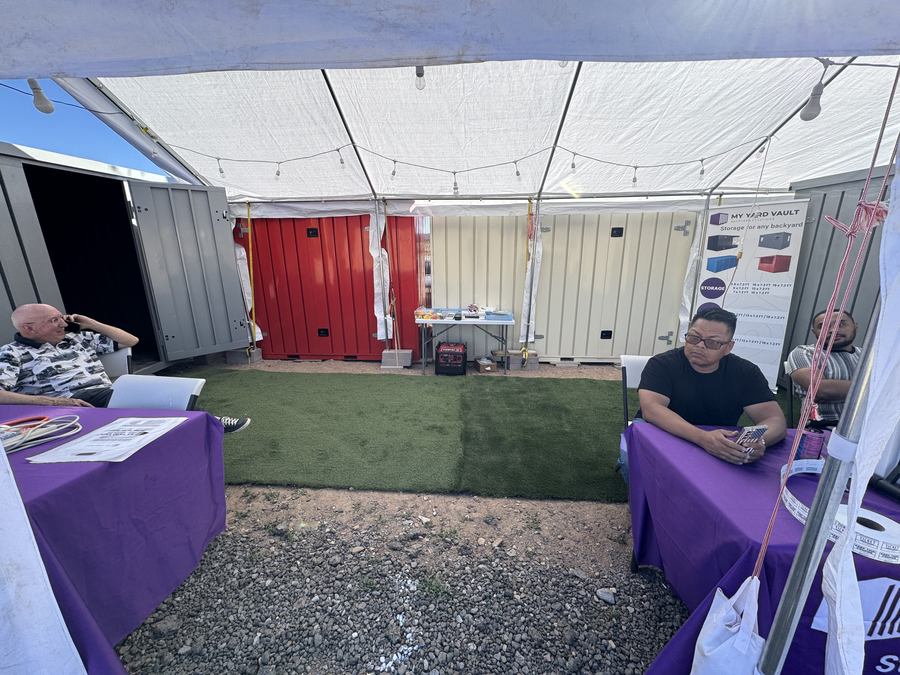 Steel storage unit at an outdoor event
