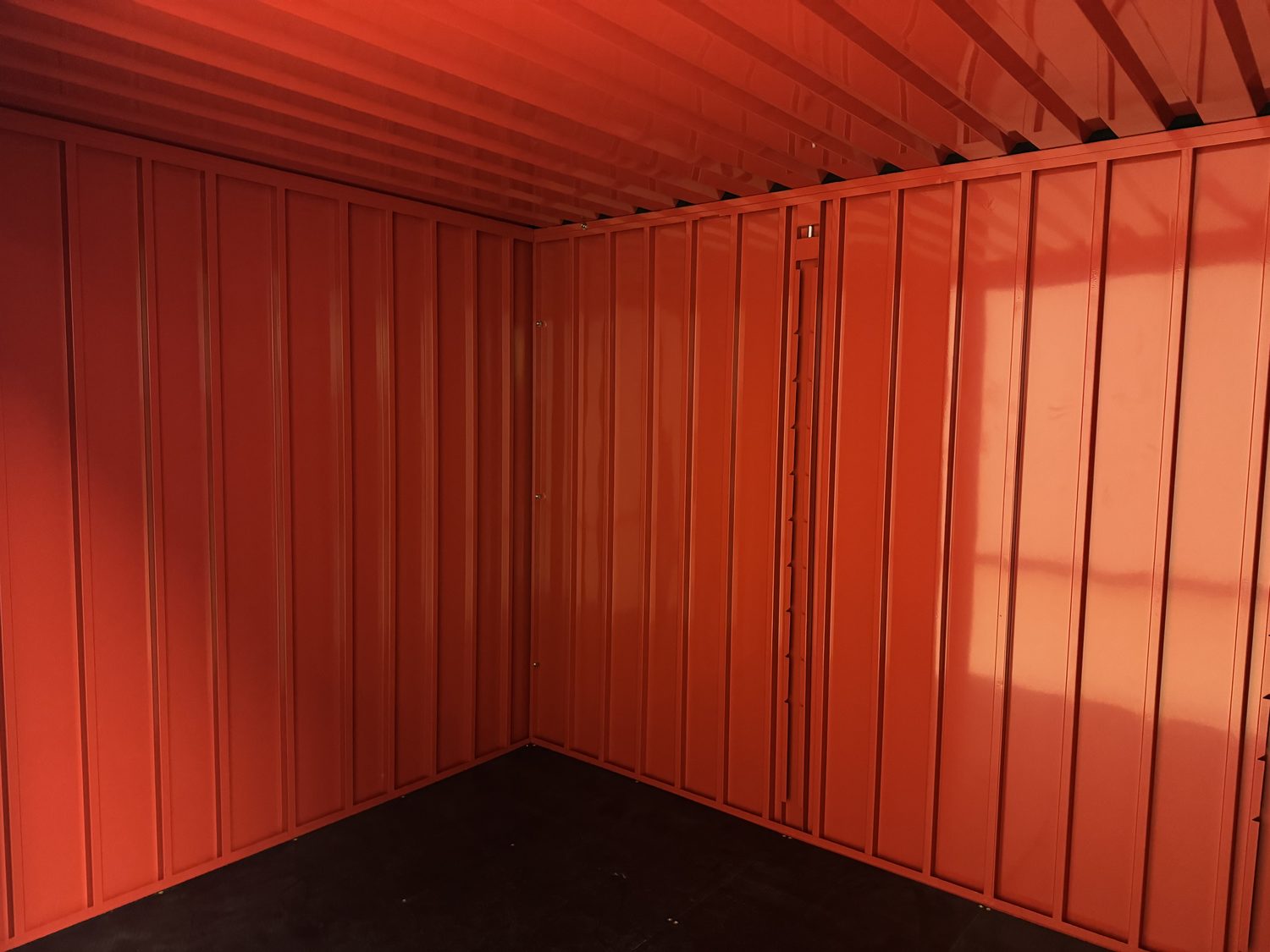 Ribbed 20-gauge galvanized walls, corner to corner. Nothing to chew through or rot out.
