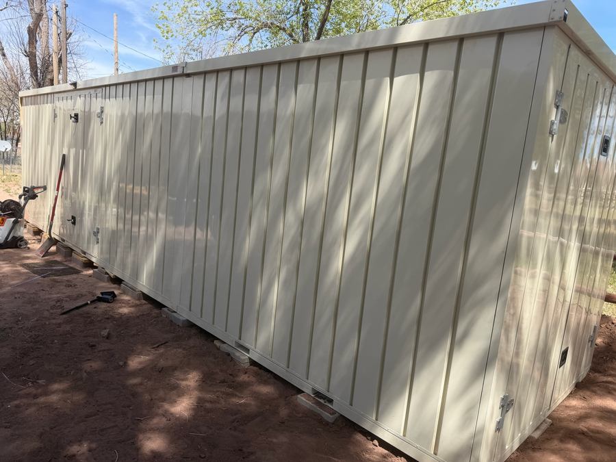 19-foot steel storage vault installation