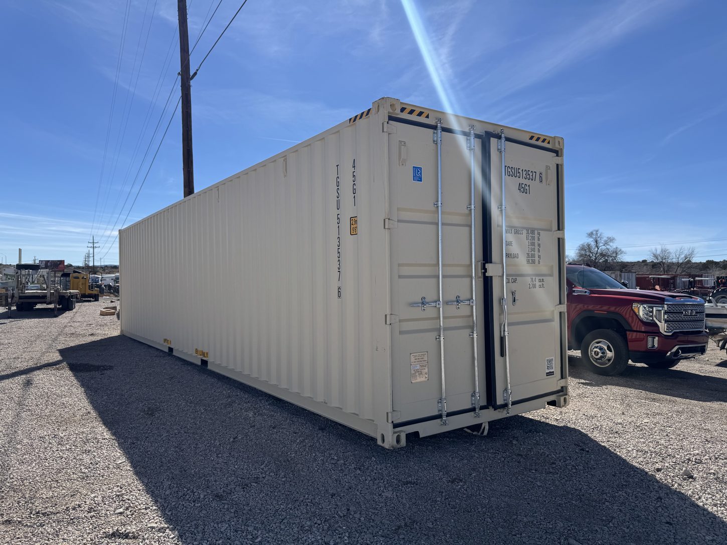 One-trip 40-foot high-cube container on the lot
