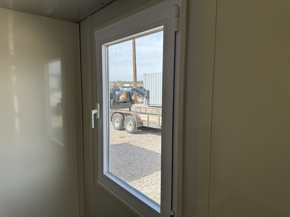 Inside a finished office unit
