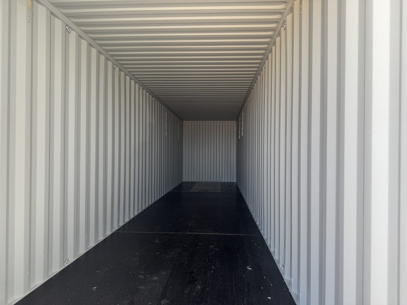 Walk-in interior of a one-trip container