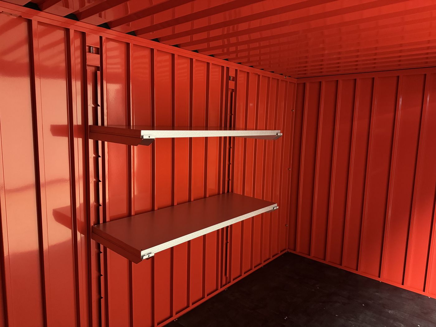 Bolt-in shelving doubles your usable space.