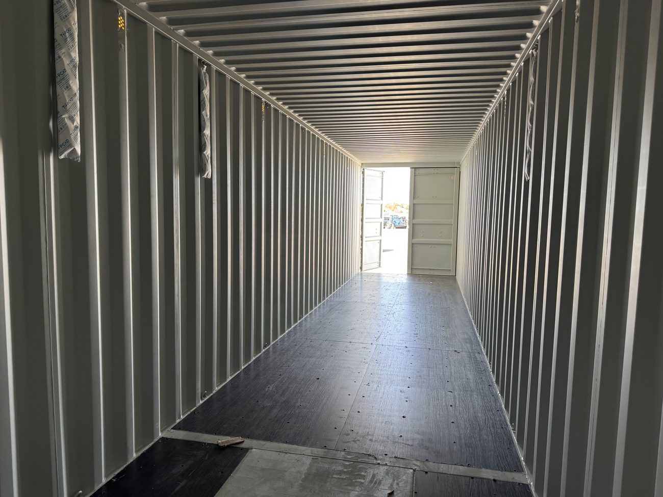 Daylight through the open cargo doors