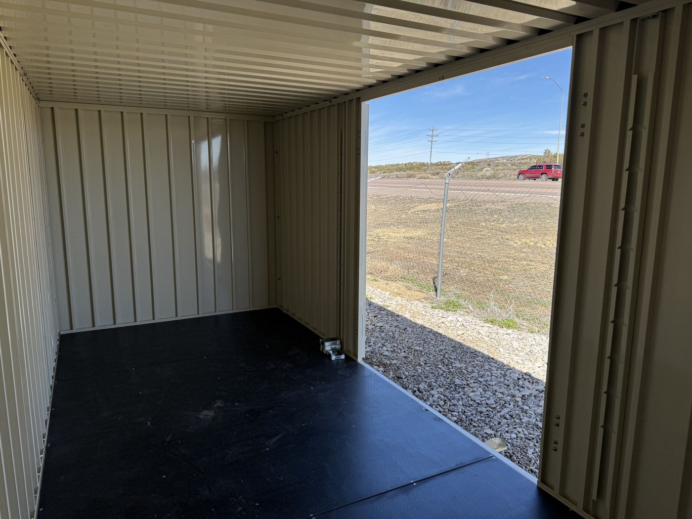 Full-height, walk-in access from end to end.