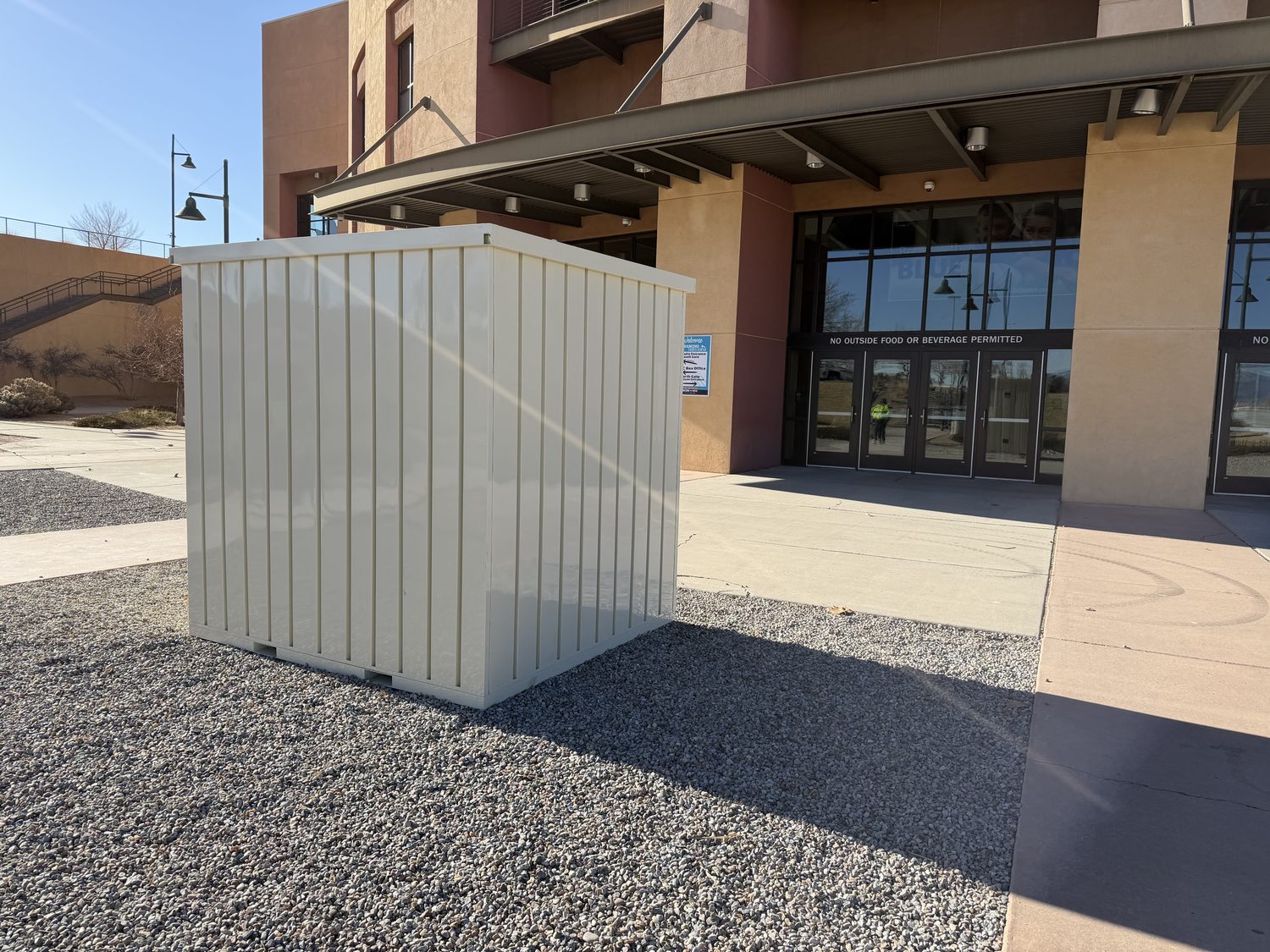 My Yard Vault 4 Corners on display outside the Rio Rancho events center